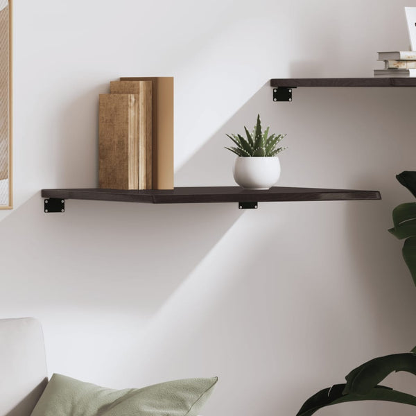 Wandregal Dunkelbraun 60x60 cm Eiche Massivholz