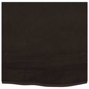 Wandregal Dunkelbraun 60x60 cm Eiche Massivholz