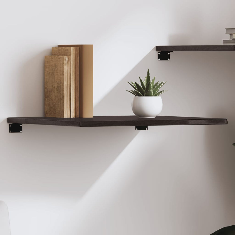 Wandregal Dunkelbraun 60x60 cm Eiche Massivholz