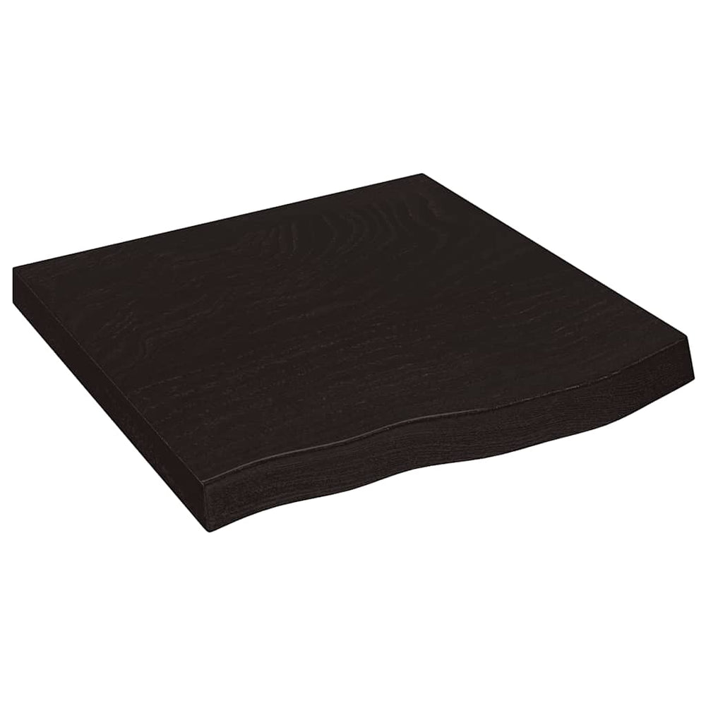Dunkelbraunes Wandregal 60x60 cm Eiche Massivholz