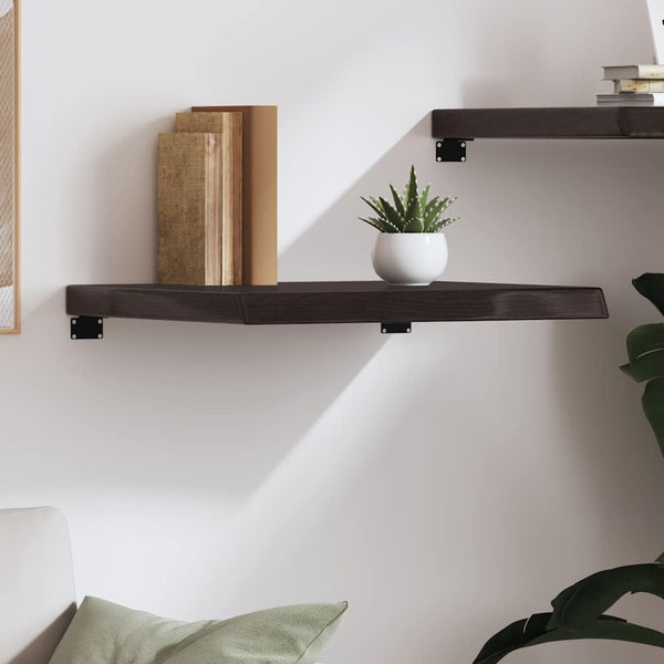 Dunkelbraunes Wandregal 60x60 cm Eiche Massivholz