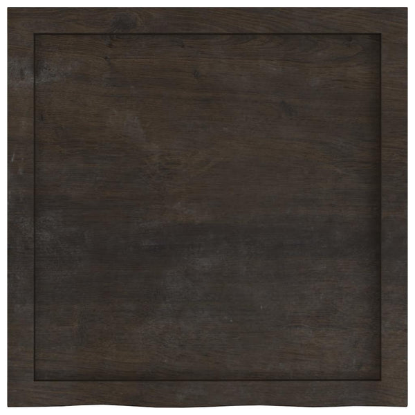 Dunkelbraunes Wandregal 60x60 cm Eiche Massivholz