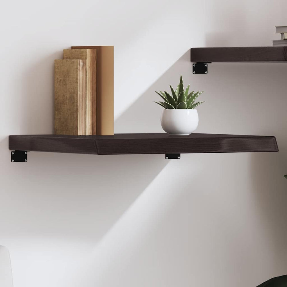 Dunkelbraunes Wandregal 60x60 cm Eiche Massivholz