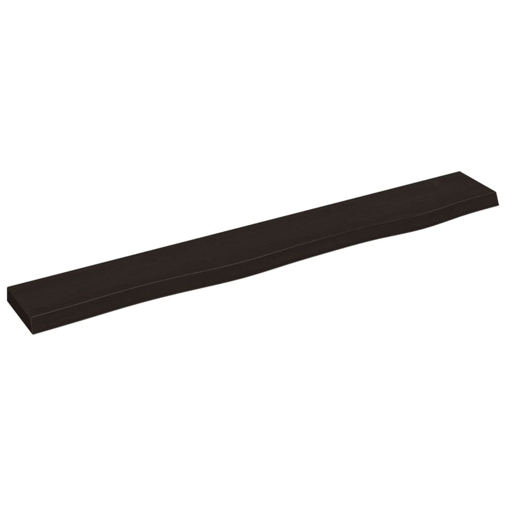 Wandregal Dunkelbraun 80 cm Eiche Massivholz