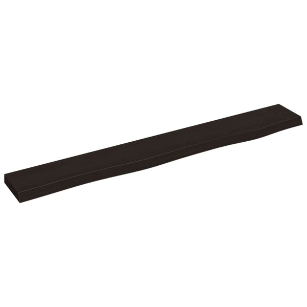 Wandregal Dunkelbraun 80 cm Eiche Massivholz