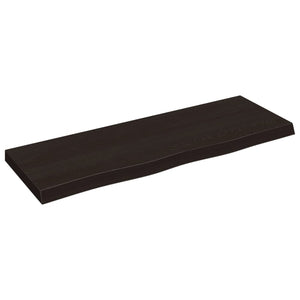 Wandregal Dunkelbraun 80 cm Eiche Massivholz