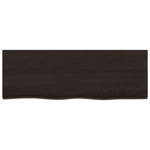 Wandregal Dunkelbraun 80 cm Eiche Massivholz