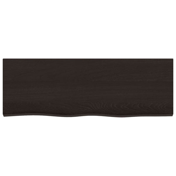 Wandregal Dunkelbraun 80 cm Eiche Massivholz