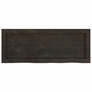 Wandregal Dunkelbraun 80 cm Eiche Massivholz