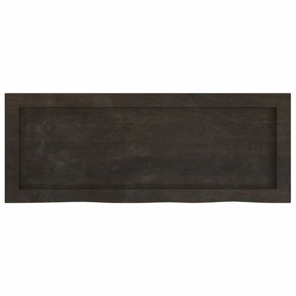 Wandregal Dunkelbraun 80 cm Eiche Massivholz