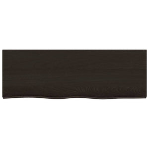 Dunkelbraunes Wandregal 80 cm Eiche Massivholz