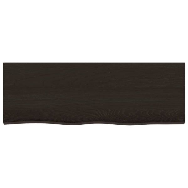Dunkelbraunes Wandregal 80 cm Eiche Massivholz