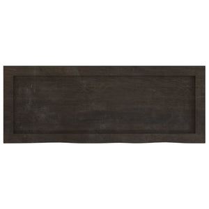 Dunkelbraunes Wandregal 80 cm Eiche Massivholz