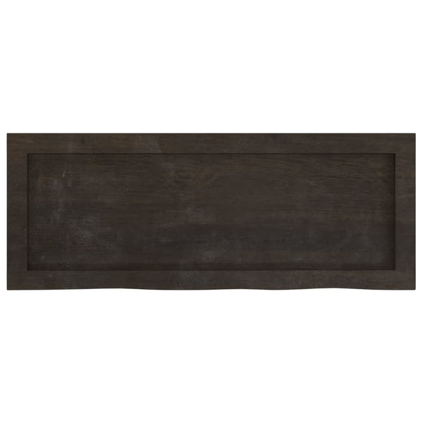 Dunkelbraunes Wandregal 80 cm Eiche Massivholz