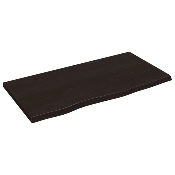 Wandregal Dunkelbraun 80 cm Eiche Massivholz
