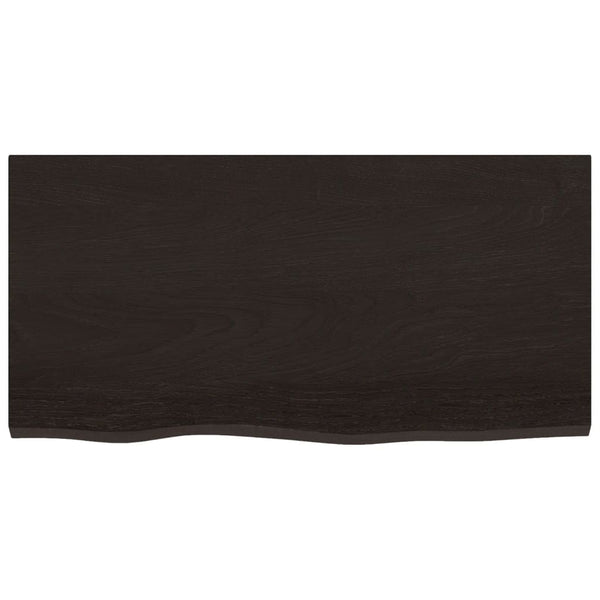 Wandregal Dunkelbraun 80 cm Eiche Massivholz