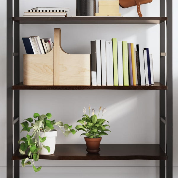 Wandregal Dunkelbraun 80 cm Eiche Massivholz