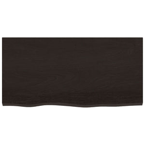 Dunkelbraunes Wandregal Eiche Massivholz 80x40 cm