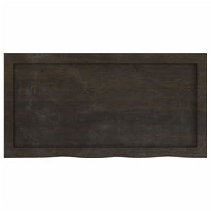 Dunkelbraunes Wandregal Eiche Massivholz 80x40 cm