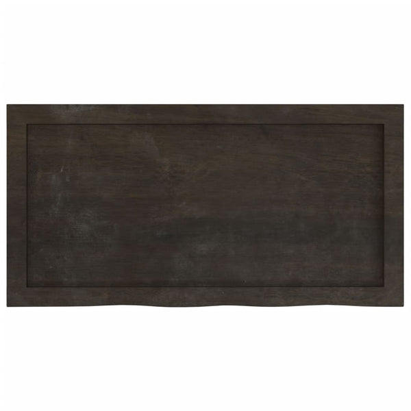 Dunkelbraunes Wandregal Eiche Massivholz 80x40 cm