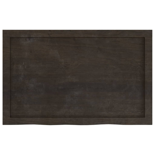 Dunkelbraunes Wandregal 80x50cm aus Eiche Massivholz