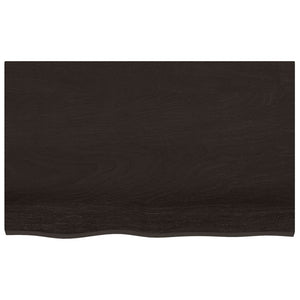 Dunkelbraunes Wandregal 80x50 cm Eiche Massivholz