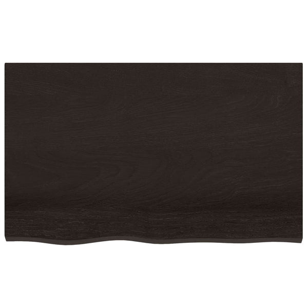 Dunkelbraunes Wandregal 80x50 cm Eiche Massivholz