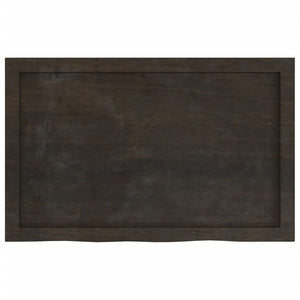 Dunkelbraunes Wandregal 80x50 cm Eiche Massivholz