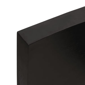 Dunkelbraunes Wandregal 80x50 cm Eiche Massivholz