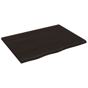 Dunkelbraunes Wandregal 80x60 cm Eiche Massivholz