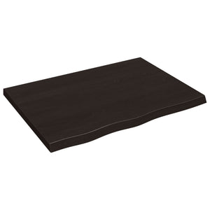 Wandregal Dunkelbraun 80x60 cm Eiche Massivholz
