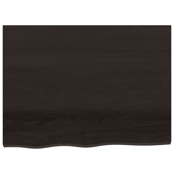 Wandregal Dunkelbraun 80x60 cm Eiche Massivholz