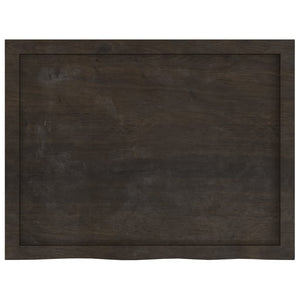 Wandregal Dunkelbraun 80x60 cm Eiche Massivholz
