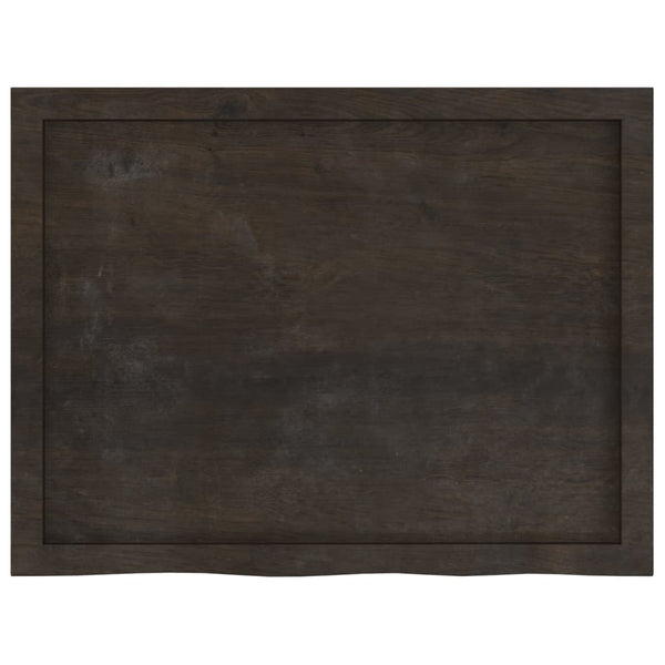 Wandregal Dunkelbraun 80x60 cm Eiche Massivholz