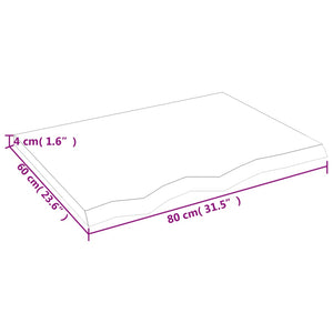 Wandregal Dunkelbraun 80x60 cm Eiche Massivholz