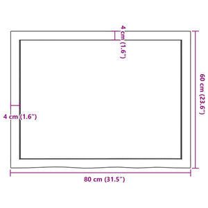 Wandregal Dunkelbraun 80x60 cm Eiche Massivholz