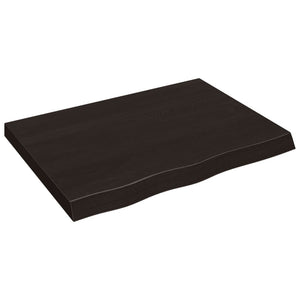Dunkelbraunes Wandregal Eiche Massivholz 80x60 cm