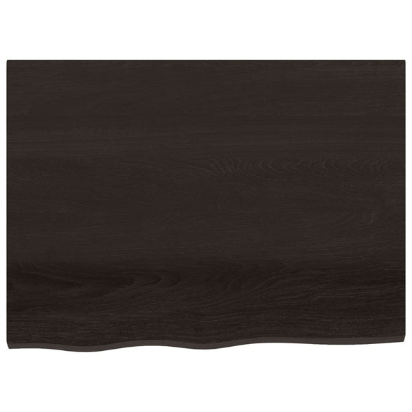 Dunkelbraunes Wandregal Eiche Massivholz 80x60 cm