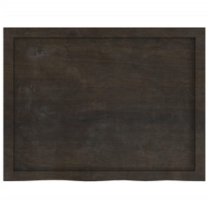 Dunkelbraunes Wandregal Eiche Massivholz 80x60 cm