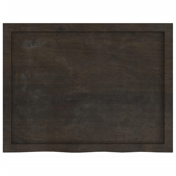 Dunkelbraunes Wandregal Eiche Massivholz 80x60 cm