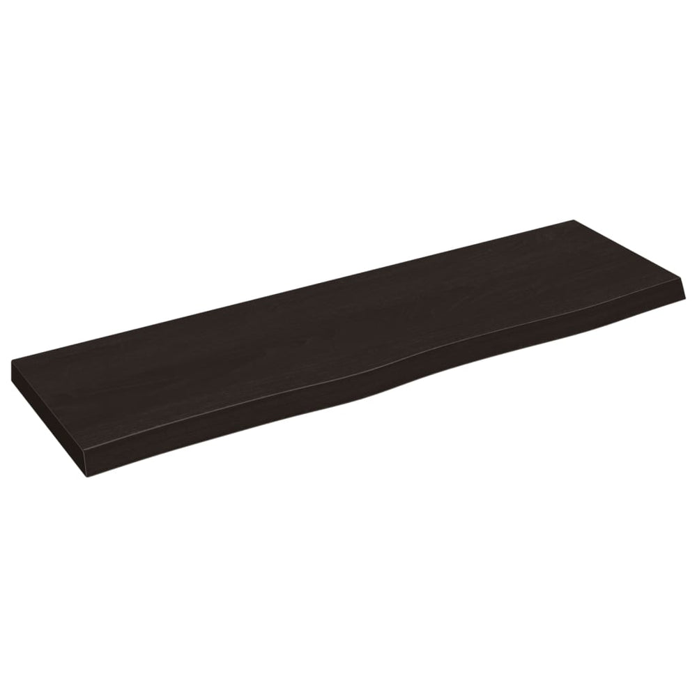 Dunkelbraunes Wandregal 100cm Eiche Massivholz