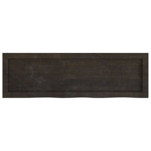 Dunkelbraunes Wandregal 100cm Eiche Massivholz
