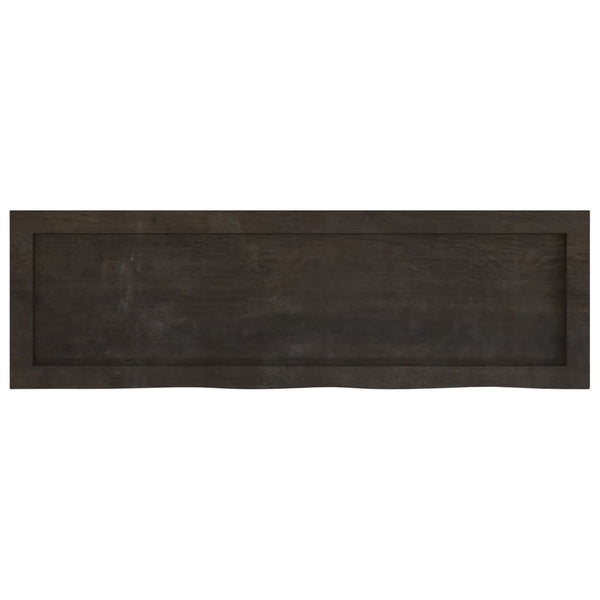 Dunkelbraunes Wandregal 100cm Eiche Massivholz