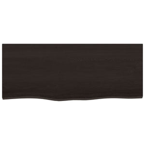 Dunkelbraunes Wandregal 100x40 cm aus Eiche Massivholz