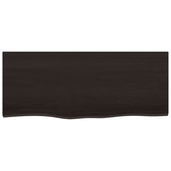 Dunkelbraunes Wandregal 100x40 cm aus Eiche Massivholz