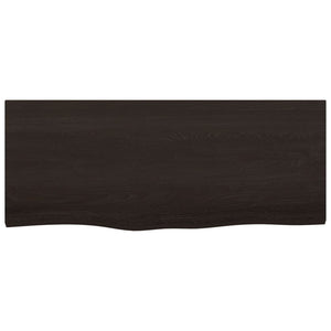 Dunkelbraunes Wandregal Eiche Massivholz 100x40 cm