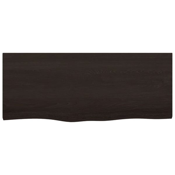 Dunkelbraunes Wandregal Eiche Massivholz 100x40 cm