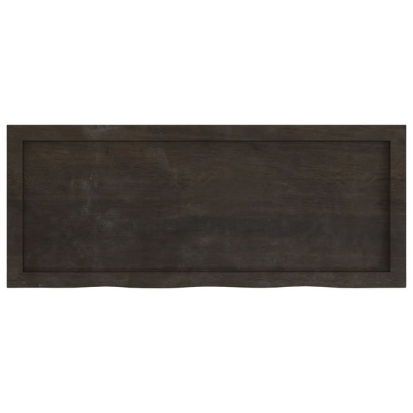 Dunkelbraunes Wandregal Eiche Massivholz 100x40 cm