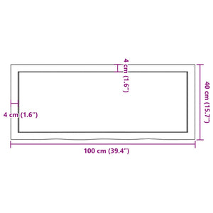 Dunkelbraunes Wandregal Eiche Massivholz 100x40 cm