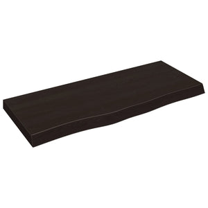 Dunkelbraunes Wandregal 100cm Eiche Massivholz